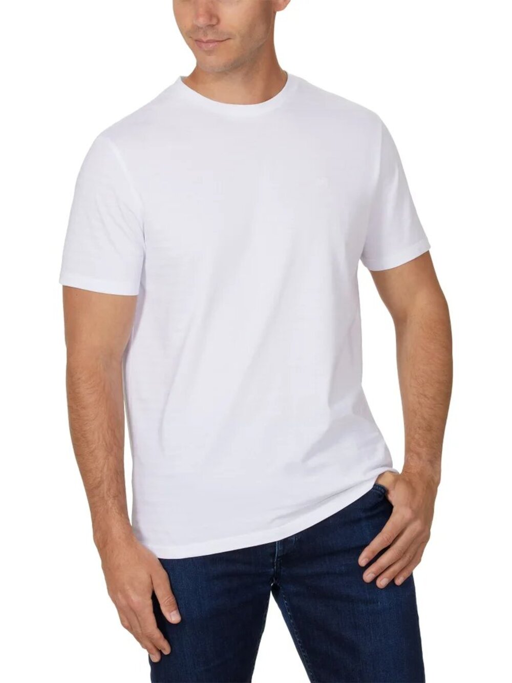 Calvin Klein Men's Dress Tee, White, Large